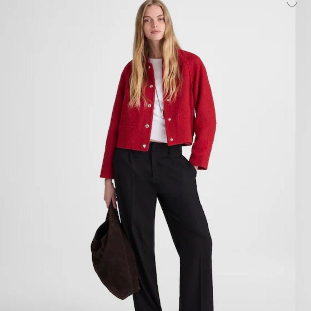 NWT Madewell Raglan Bomber Jacket in Tweed
